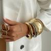 Ingemark 4 Styles Luxury Punk Heavy Metal Chunky Spring Bangle for Women Hip Hop Open Wide Cuff Bracelet Steampunk Jewelry Men