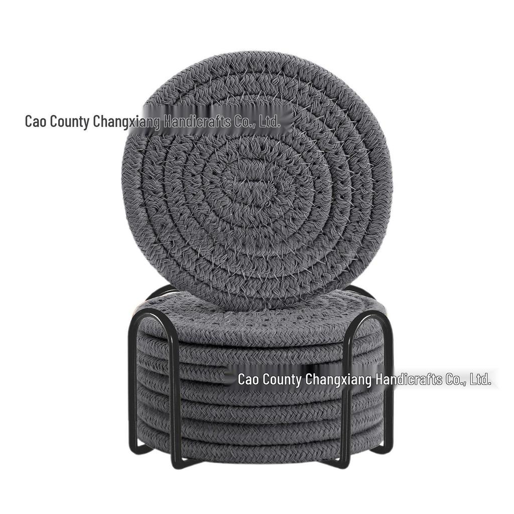 Nordic Cotton Rope Woven Placemat: Round Heat-Resistant Insulation Pad for Kitchen or Dining Table