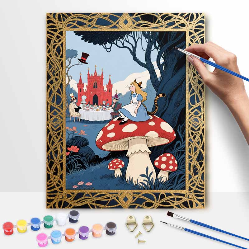 Disney Alice In Wonderland Oil Painting by Numbers Art Kit. Handmade Diy Painting Home Decoration Gifts