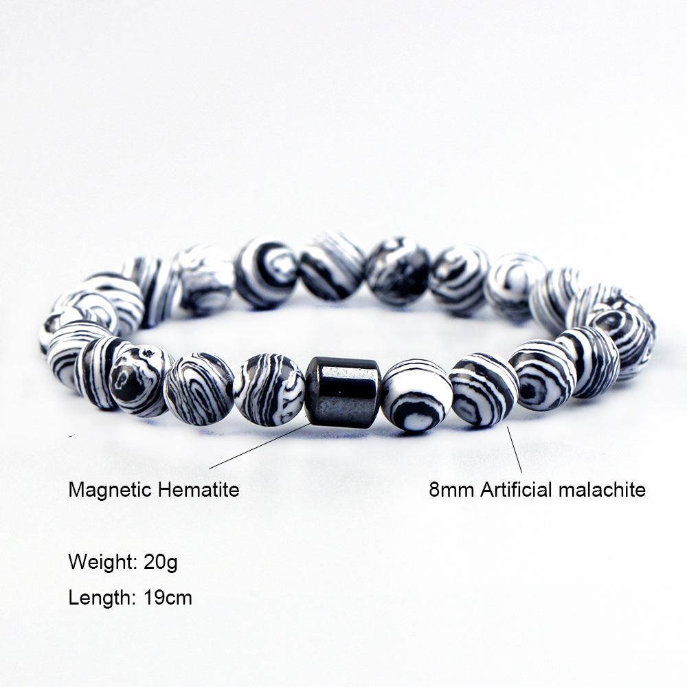 Tiger Eye & Volcanic Stone Men's Magnetic Hematite Beaded Bracelet