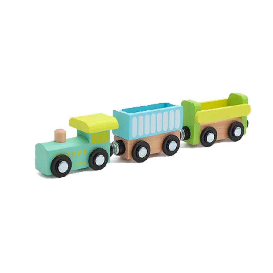 Non-Toxic Wooden Track Electric Locomotive Train Magnetic Car Toy For All Brand Wooden Train Track Railway Toys For Kids Educational Toys
