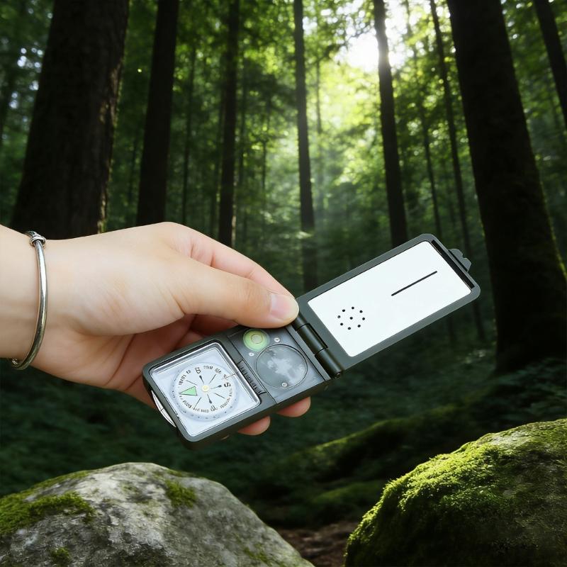 Compacts Survival Tool With 10 Functions Including Compasses Thermometers Hygrometer Fire Starters And Signal Whistles