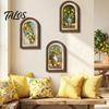 Rustic Tulip Wall Signs Pastoral Wooden Sign, Decorative Tabletop Display Pieces, Retro Style Art French Arched Pendant for Farmhouse Bedroom