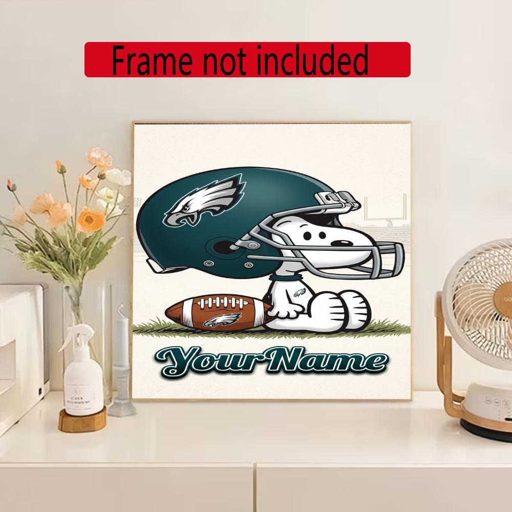 Philadelphia Eagles Personalized Name Diamond Paintings Mosaic Wall Round Diamond Art Painting Kits Embroidery Crystal Accessories Frameless