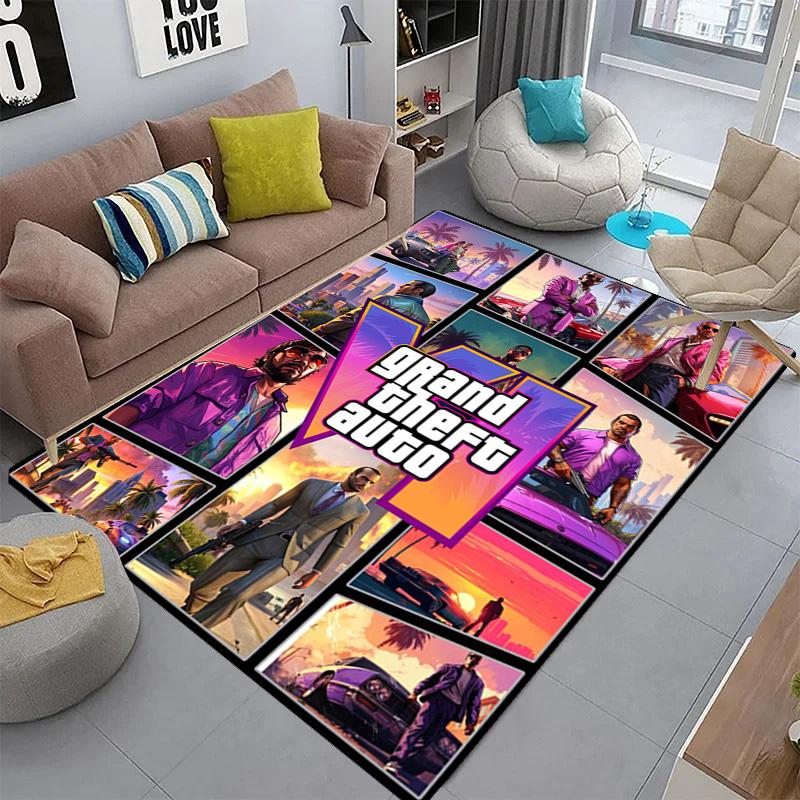 Vibes Vice City carpet printing Home Decor Art Protective pad Bathroom mat