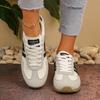 Damen Übergröße Deutsche Trainer Sneaker, Retro Colorblock Patchwork Freizeitschuhe, Komfort Flache Gehenschuhe für Damen
