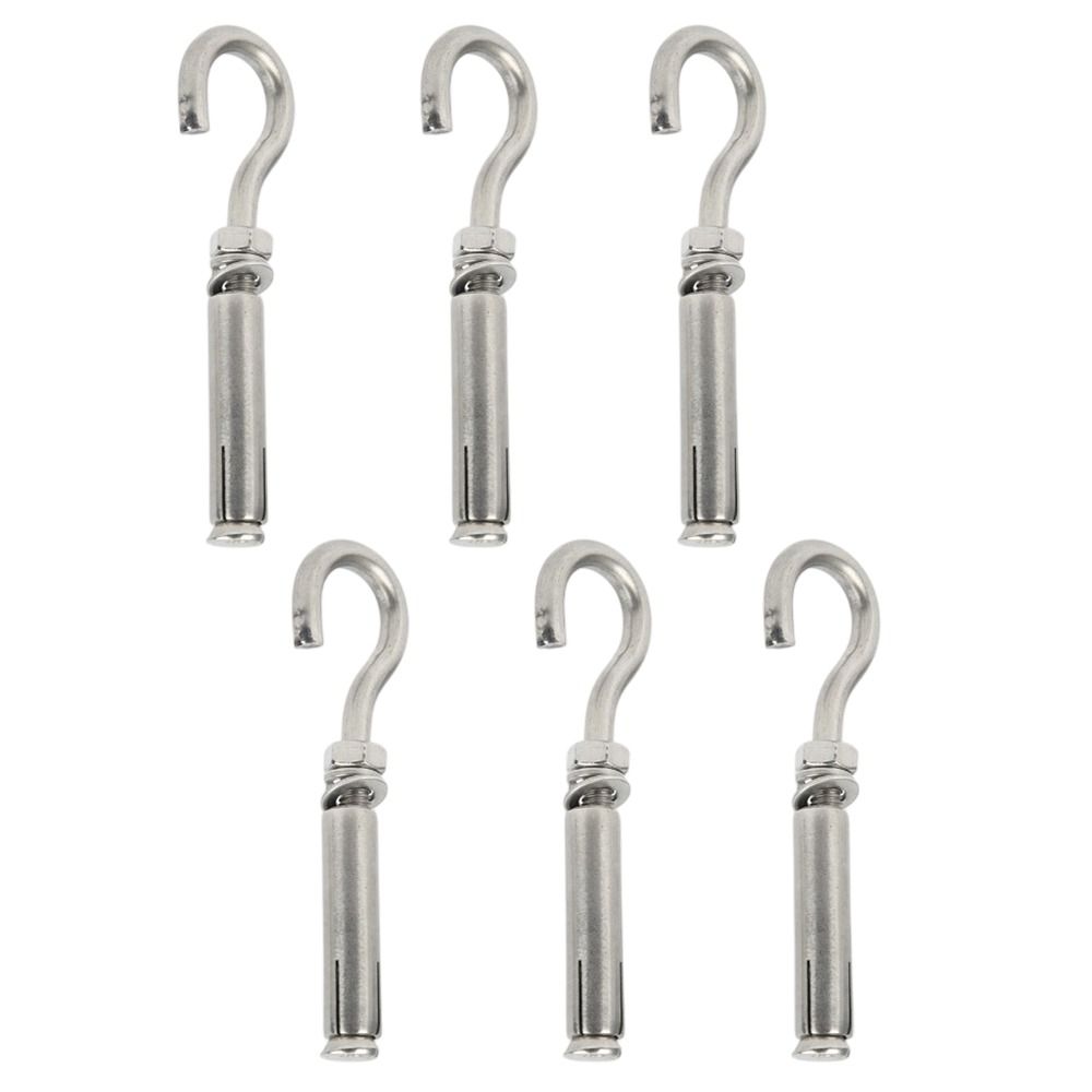 6pcs Opening Hole Design Concrete Wall Hooks Sturdy Ceiling Hook Bolts  For Medical Equipment