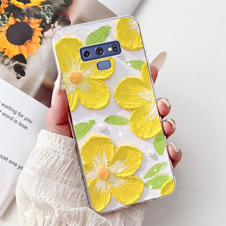 For Samsung Galaxy Note9 Elegant Floral Butterfly Phone Case For Samsung Note 9 SM-N960F SM-N9600 Soft Silicone TPU Cases