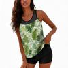 Swimsuits for Women Tankini Two Piece Modest Bathing Suit Floral Tank Top with Swim Shorts Tummy Control Swimwear