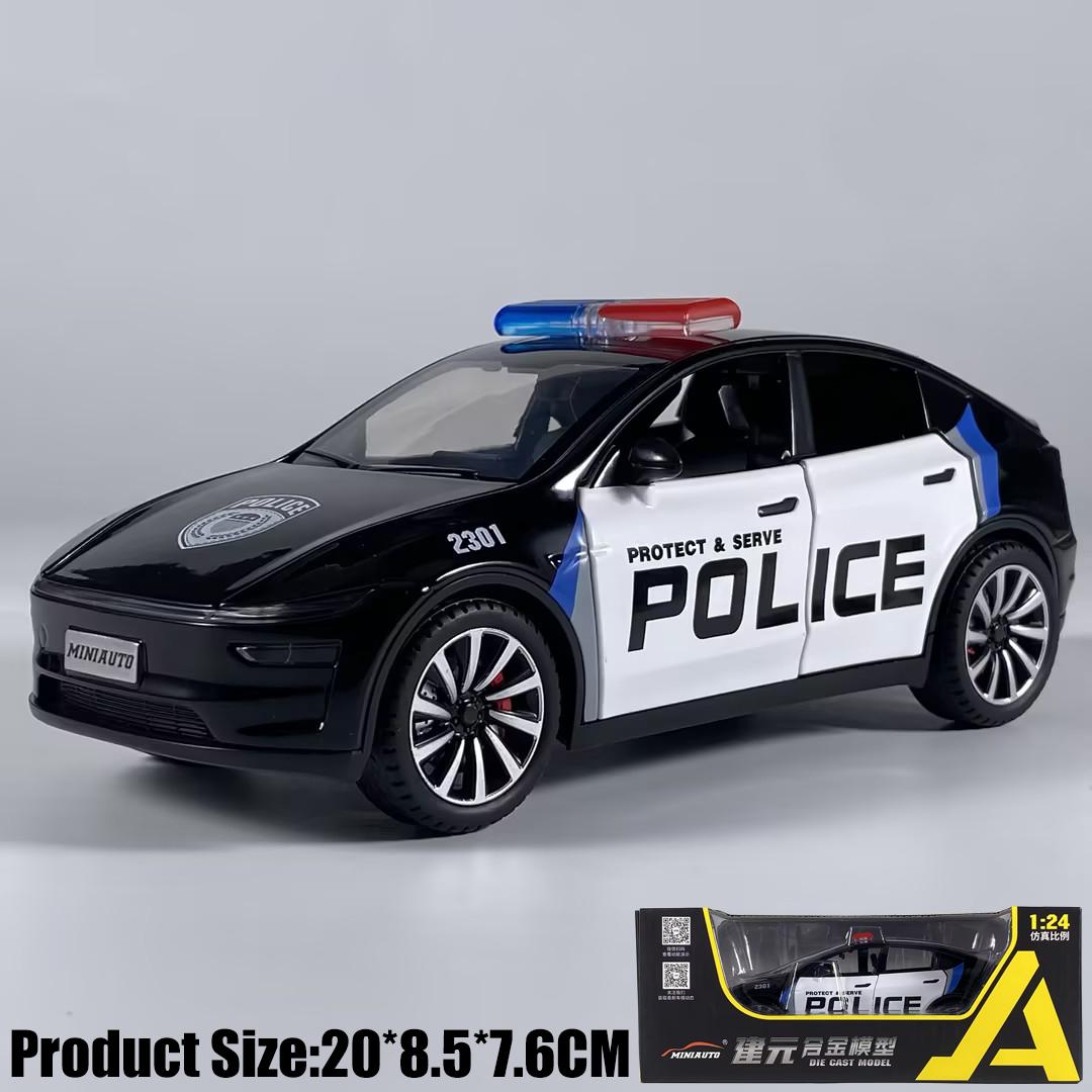1:24 Modell Y US-Polizei Modifizierte Version Polizei-SUV Legierung Metall Druckguss Modellauto Zuhause Trendig & Schreibtisch-Display Ornament Geburtstag