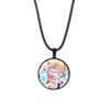 Alien Stage Anime Pendant Necklace with Time Gem on Black Rope Chain
