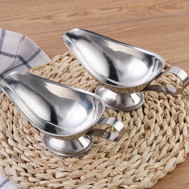 304 Stainless Steel Sauce Boat Steak Black Pepper Sauce Tableware Sauce Boat Tomato Juice Container Kitchen Restaurant Bar Tool