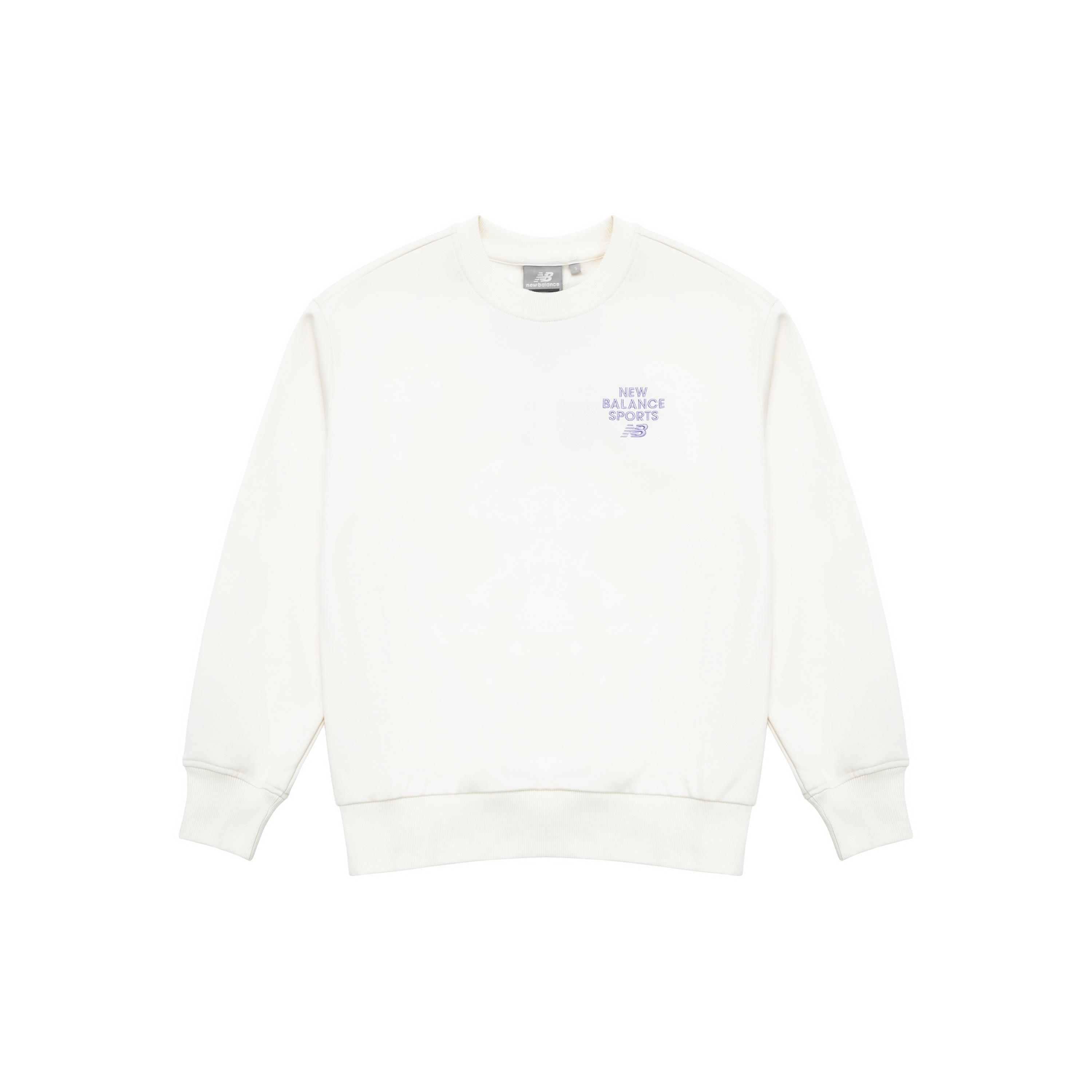 New Balance Logo Print Pullover Asia Sizing White Purple Unisex 5CD12152-IV XL