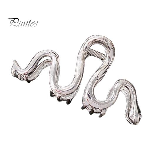 

Заколка для волос 2025 года Змеи с противоскользящими зубцами и текстурированной ручкой, заколка для волос, аксессуары для волос в честь китайского Нового года серебряный