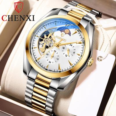 New TOP Brand Luxury Men's Watch With Box Waterproof Sun Moon Stars Automatic Hollow Watch Men's Mechanical Watches