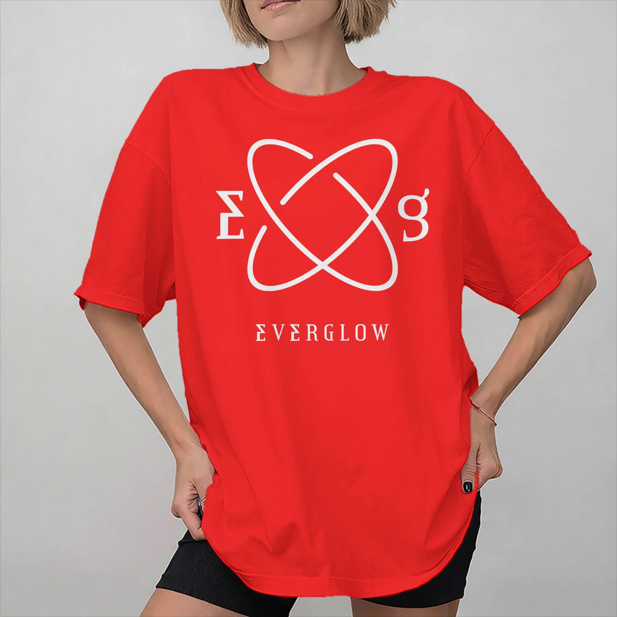 Everglow kpop girl group Merch Unisex T Shirt Pure Cotton Tee Graphic Printing Tshirt Clothes S