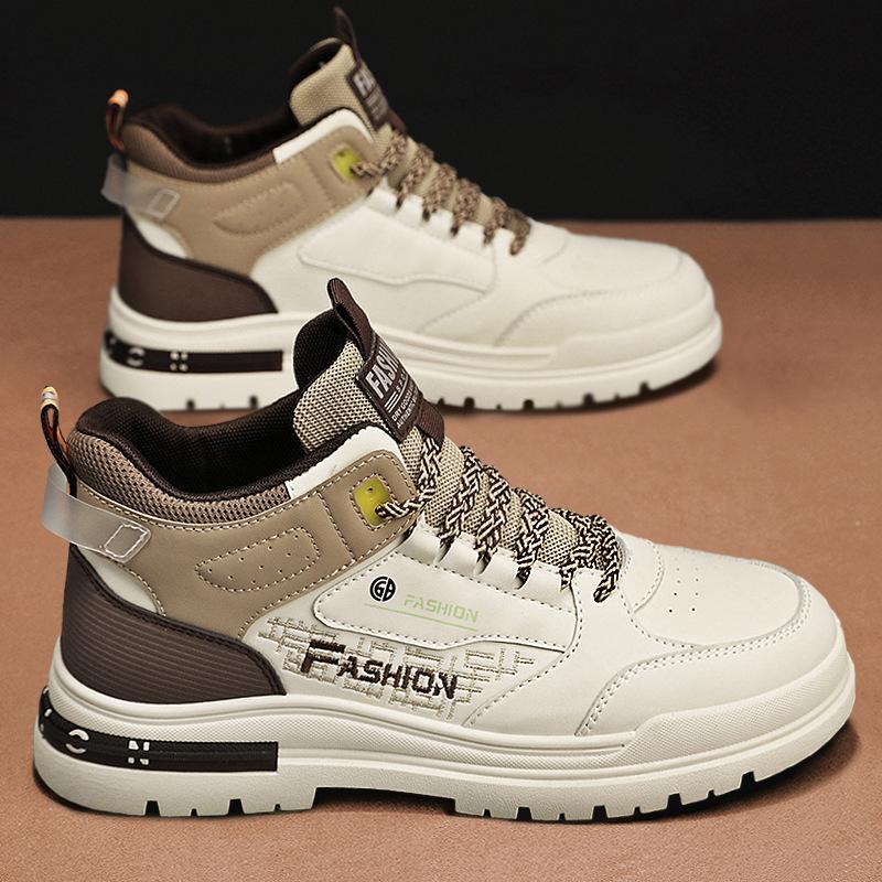 

Распродажа мужской обуви весна новые ботинки Martin высокие спортивные туфли универсальные трендовые уличные туфли на толстой подошве увеличивающие рост инструментальные туфли 39 бежевый