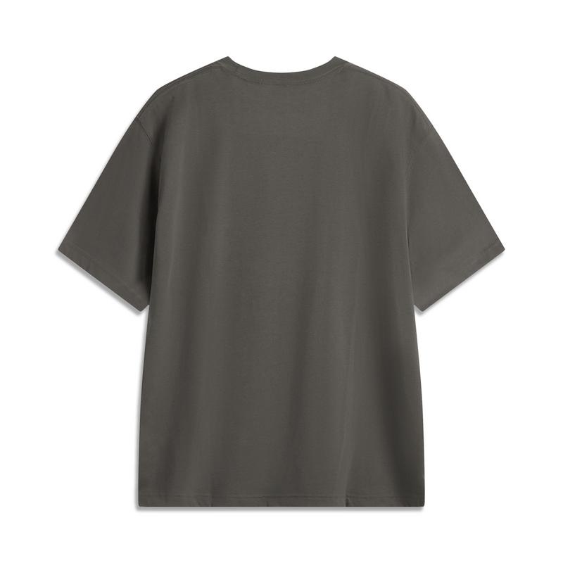 Li-Ning Anti-Five Series Printed Letter Crew Neck Breathable Versatile Loose Short Sleeve T-Shirt Men tops AHSUD61-4