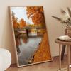 Autumn River Forest Pumpkin Coffee Squirrel Landscape Posters And Prints Wall Art Canvas Painting Pictures For Living Room Decor