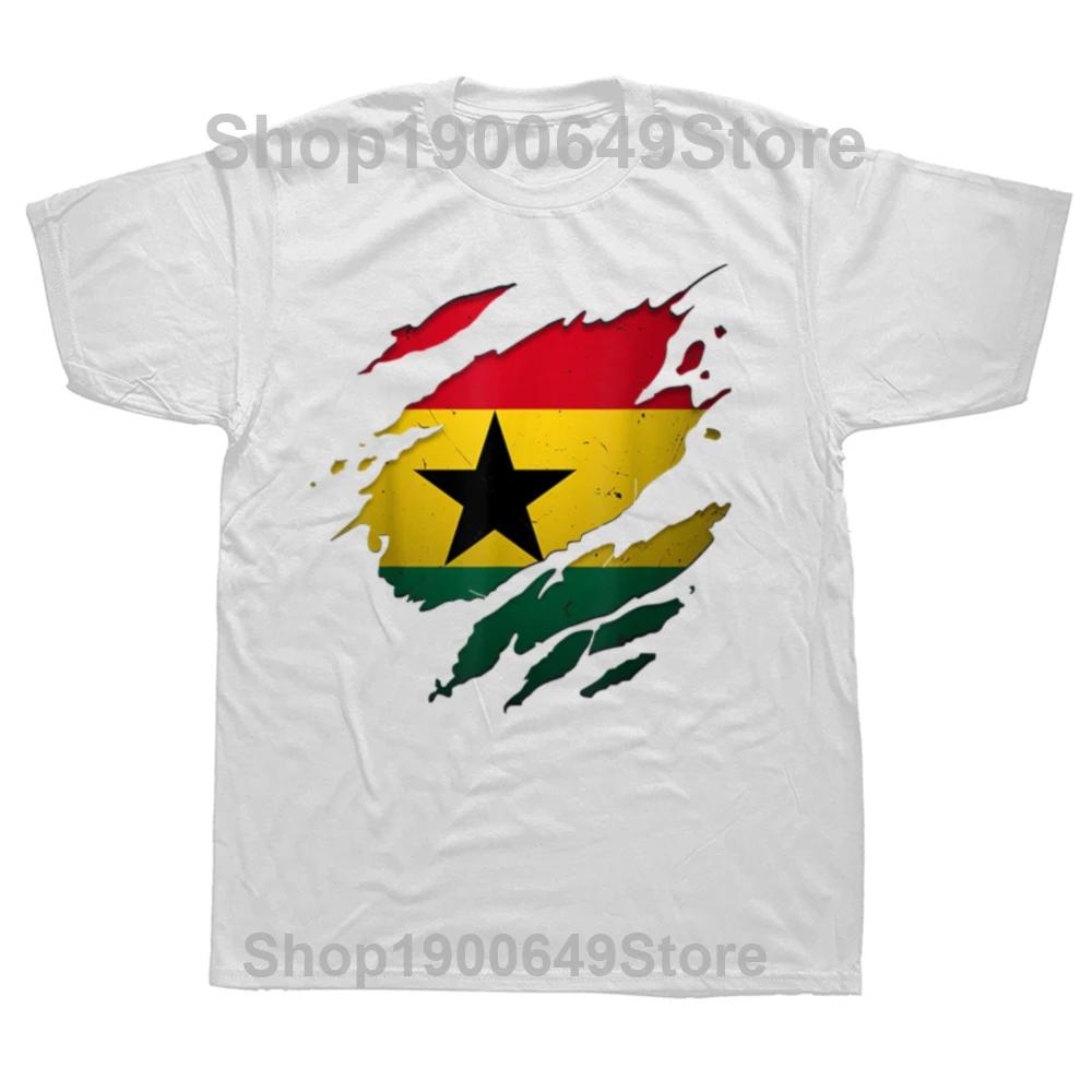 Proud Ghanaian Vintage Ghana Flag Mens TShirt Print Graphic T Shirts Summer Hip Hop Tees Short Sleeve Harajuku Mens Clothes