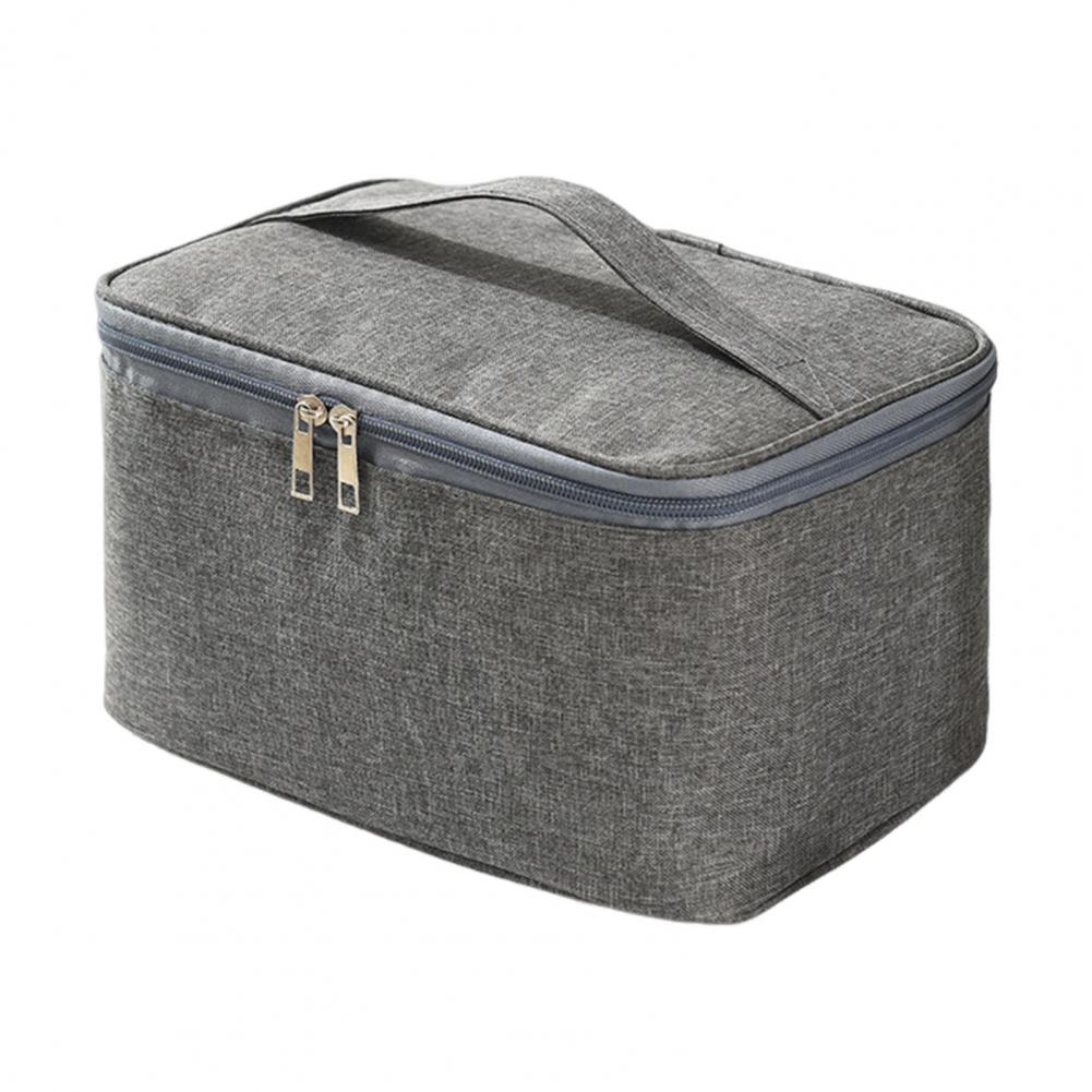 Cosmetic Bag with Reinforced Handle Stylish Travel Cosmetic Case Capacity Travel Cosmetic Case with Top for Men for Business серый