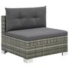 10 piece garden lounge set with cushions poly rattan grey