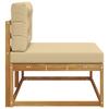 Ecksofa für den Außenbereich mit Kissen Natürliches Finish 115 x 83 x 73 cm