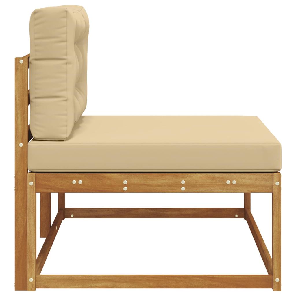 Ecksofa für den Außenbereich mit Kissen Natürliches Finish 115 x 83 x 73 cm