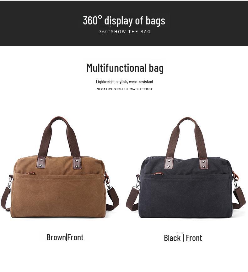 Men's Retro Canvas Shoulder Messenger Bag with Zipper