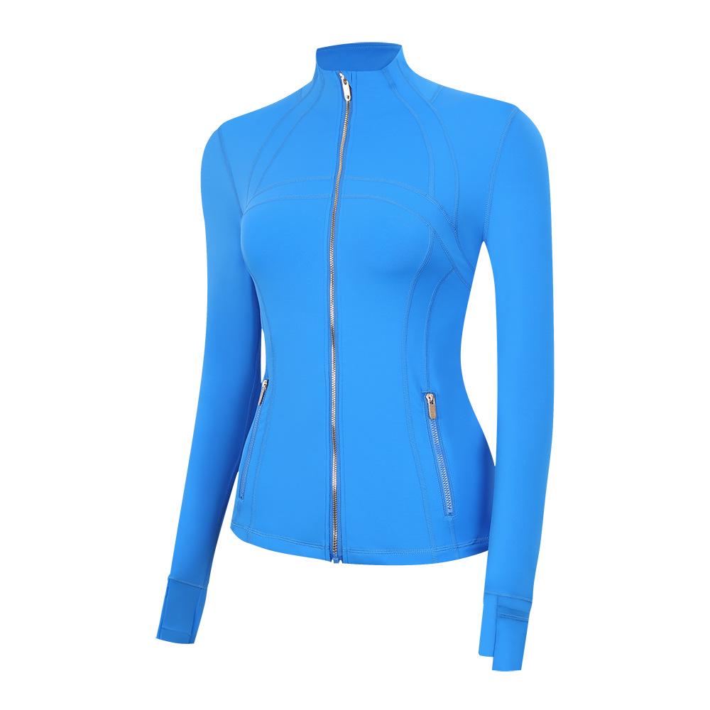 

LULULACIE Women s Long Sleeve Fitness Jacket with Gold Zipper 12/XXXL