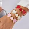 Bijou Manchette Cœur Effet Huile Goutte Unique Acier Inoxydable Doré Accessoires Bracelet Romantique pour Fête pour Femmes