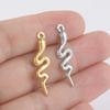 5pcs/lot Stainless Steel Snake Charms for Jewelry Making Gold DIY Pendant for Earring Necklace Bracelet