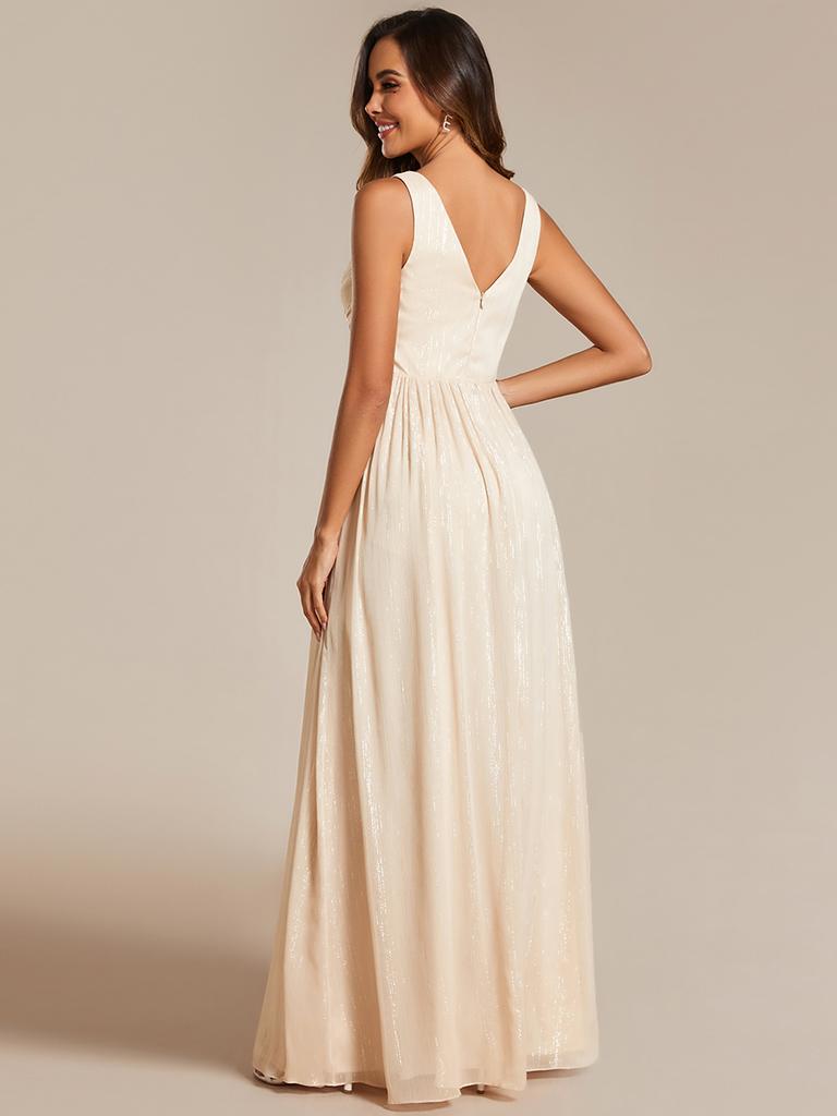 Ever-Pretty dámské večerní šaty bez rukávů s dvojitým výstřihem do V a s jemnými třpytkami