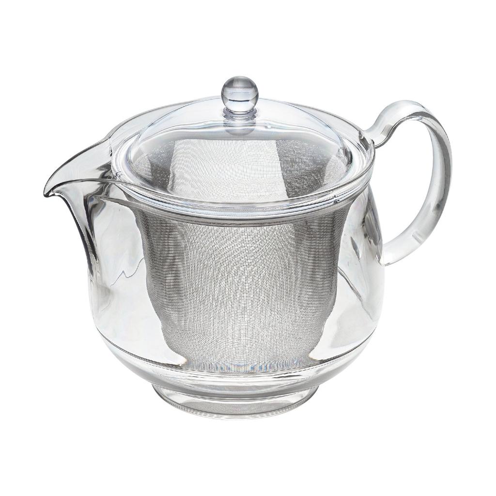 Akebono Sangyo Lightweight and Unbreakable Teapot, 730ml, Tritan Resin, Clear Teapot with Stainless Steel Mesh, LL Size, Made In Japan, TW-3723