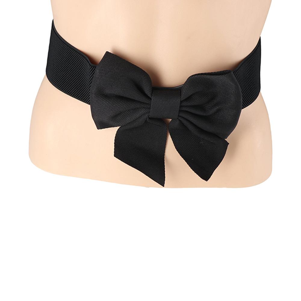 Adjustable For Girls Elastic Vintage Korean Belt Large Bow Women Waistbands Dress Decoration