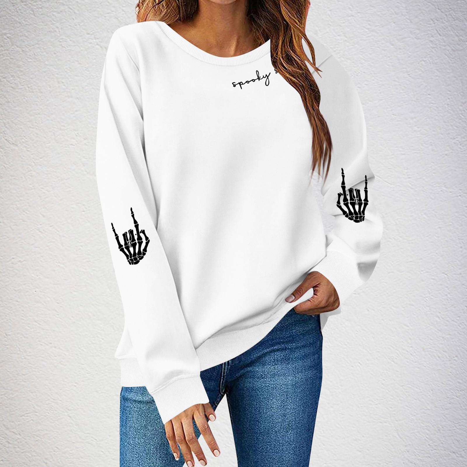 

Женский свитшот с длинным рукавом Повседневный комфортный Свободный Легкий Женский свитшот S белый