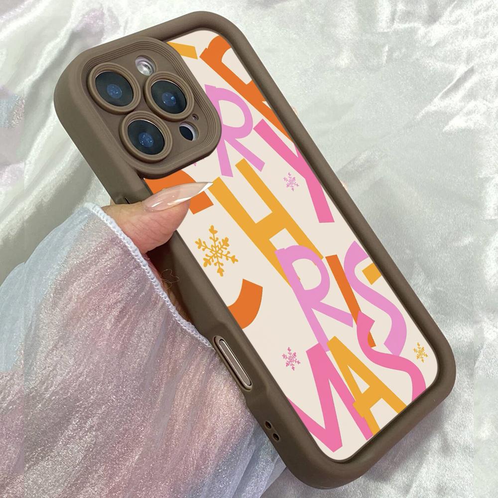 

JT280 Happy New Year Merry Christmas for iPhone 17 16 15 Pro Max Samsung S26 S25 Ultra A17 A16 A07 A56 A06 A05 Xiaomi 15T Redmi 15c Note 14 Soft Case Redmi 15C 4G/5G(171.6) коричневий