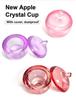 Apple-Shaped Crystal Nail Art Cup with Lid for Liquid Storage & Brush Cleaning