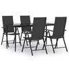 VidaXL Ensemble à manger de jardin 5 pcs Noir Résine tressée, ensemble de salle à manger d'extérieur, table et chaise de 3156516