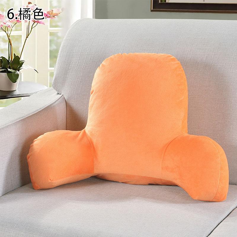 Pillow Back Cushion With Arm for Reading Rest Waist Support Office Chair Car Seat Sofa Rest Lumbar Cushion Velvet Backrest