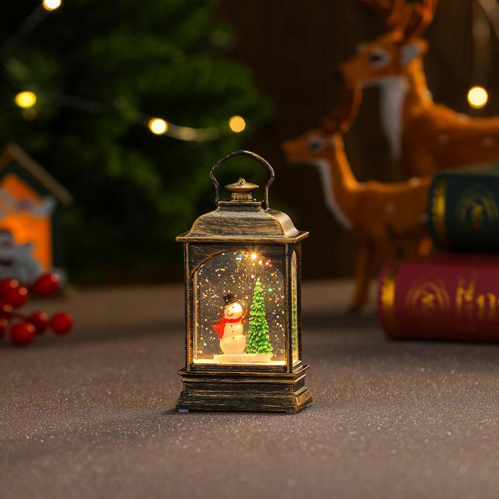 Light-Up Santa Claus Phone Booth Christmas Lantern Ornament