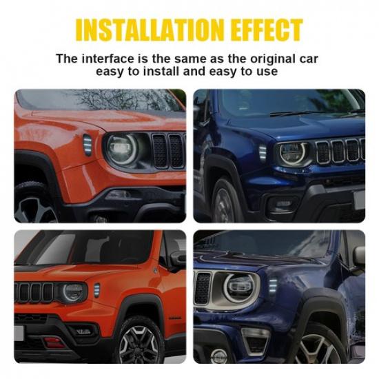 For 2015- Jeep Renegade Fender Side Marker Light Turn Signal Lamp White Pair