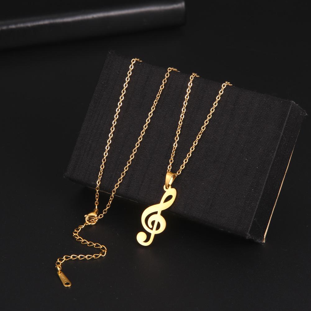 Biżuteria modowa 925 srebro sterlingowe CZ kryształowy naszyjnik z nutą muzyczną złoty łańcuszek projekt dla mężczyzn