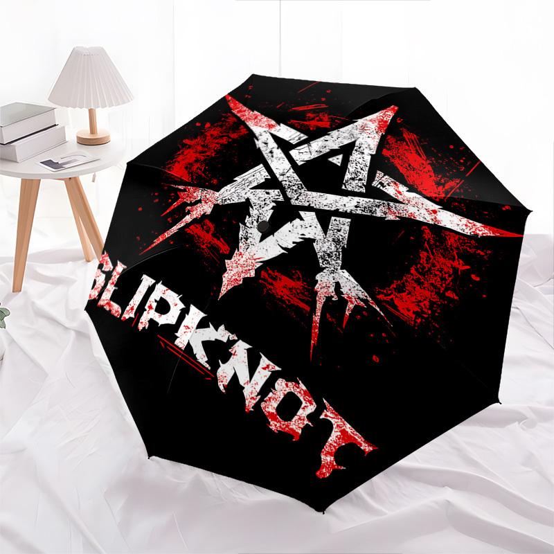 Slipknot, Heavy Metal Themed Automatic Opening and Closing Umbrella, Brightly Colored 8-rib Portable Umbrella, Suitable for Men and Women, A