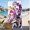 Kpop Dämonenjäger Bedrucktes Strandtuch, Großes Saugfähiges Schnelltrocknendes Handtuch für den Sommer, Outdoor, Schwimmen