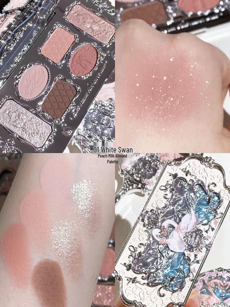 Set Regalo Trucco Cigno Balletto Hua Zhi Xiao: Rossetto, Ombretto, Cipria Libera, Fard, Pennello per Ombretti, Cipria