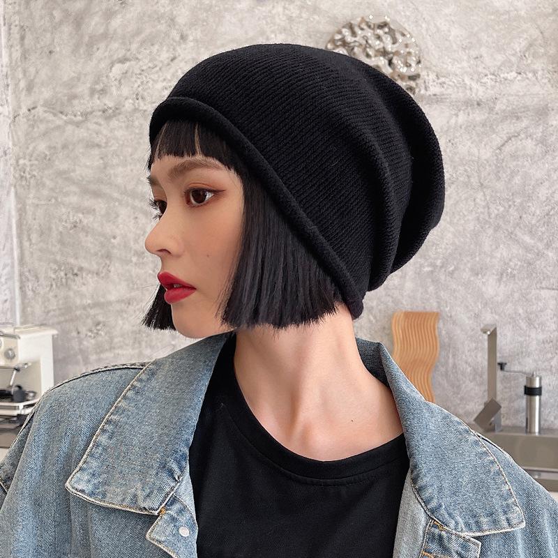 Pile hat children autumn and winter bag head cold hat wool hat round face winter ear protection knitted hat confinement hat