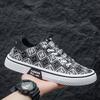 Men's Shoes Summer New Board Shoes Men's Retro Printing Fashion Breathable Comfortable Board Shoes Soft-soled Casual Shoes