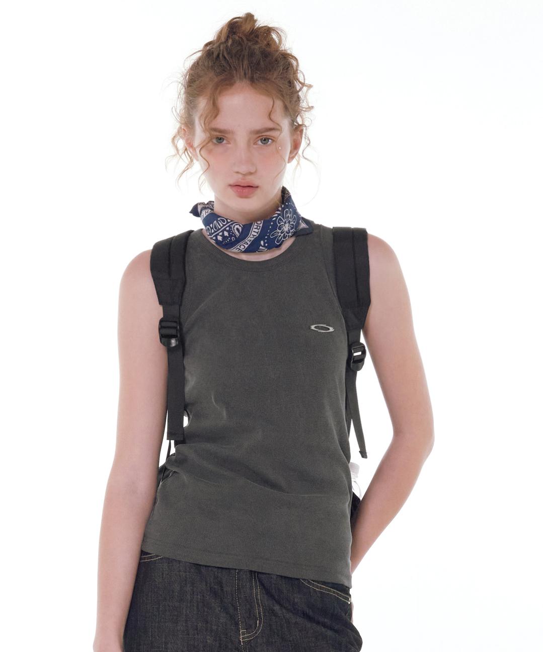 Noiago Noi1635 Pigment Logo Sleeveless (Charcoal) Free