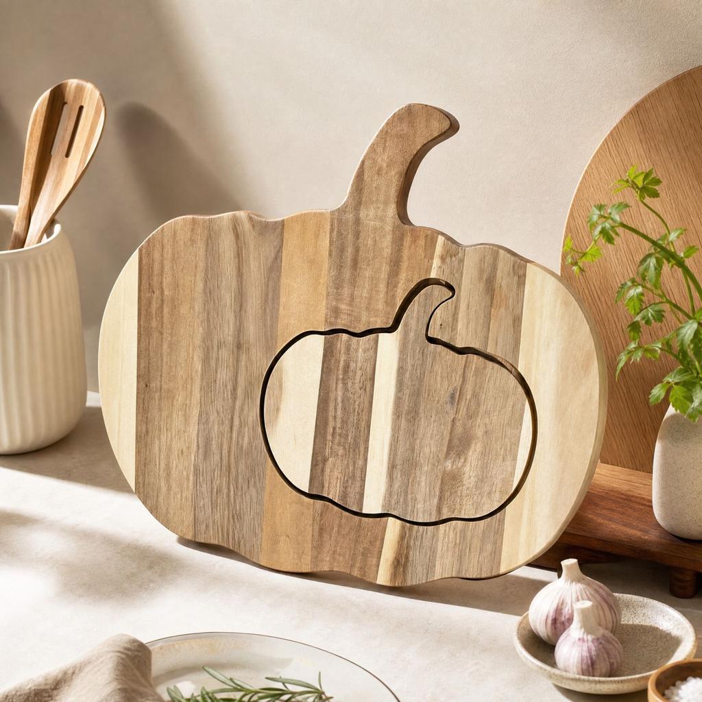 Halloween Pumpkin Wooden Charcuterie Board Cutting Board for and Snack Serving